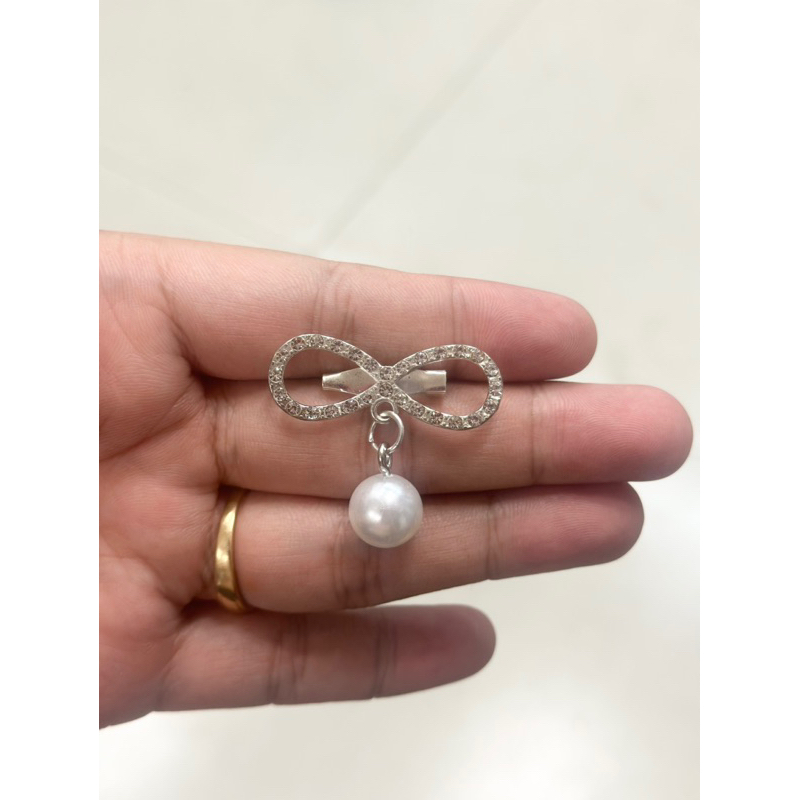 Nơ đính đá chân dài 5cm & nơ hạt châu