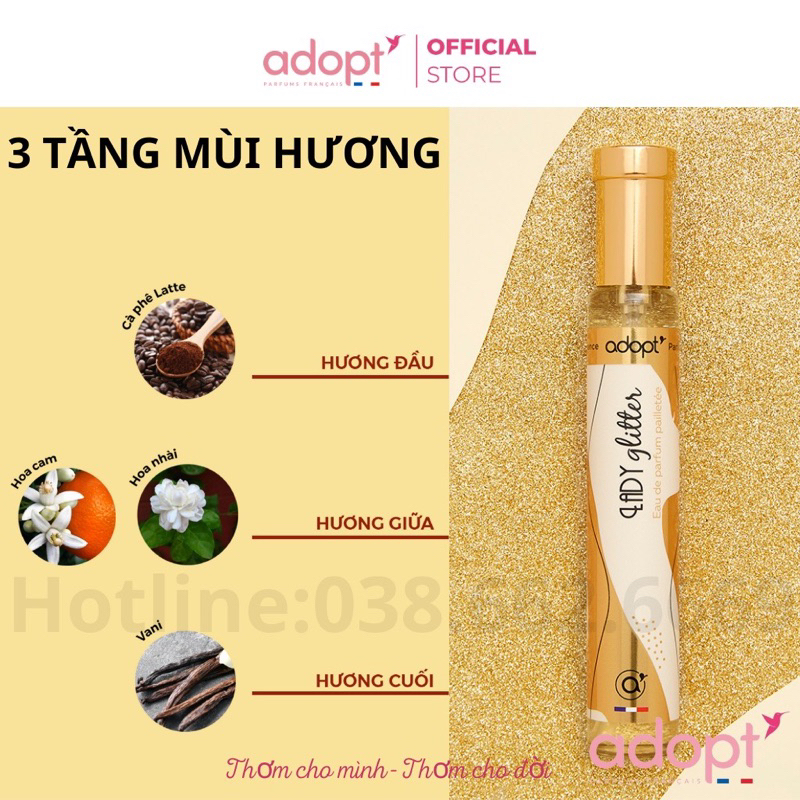 Nước Hoa Nữ Adopt' LADY GLITTER Hương Thơm Kiêu Sa - Nước hoa Pháp chính hãng dung tích 30 ml