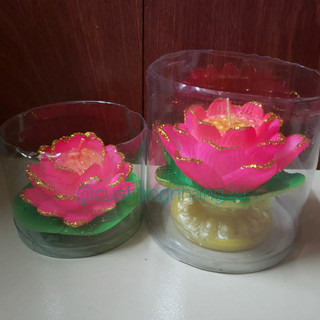 [1 Cặp ] Đèn Cầy Hoa Sen Lấp Lánh