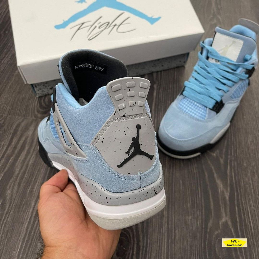 Giày Jordan 4 xanh dương, Air Jordan 4 University Blue dành cho nam nữ, full box, free ship - Tặng hộp bảo vệ