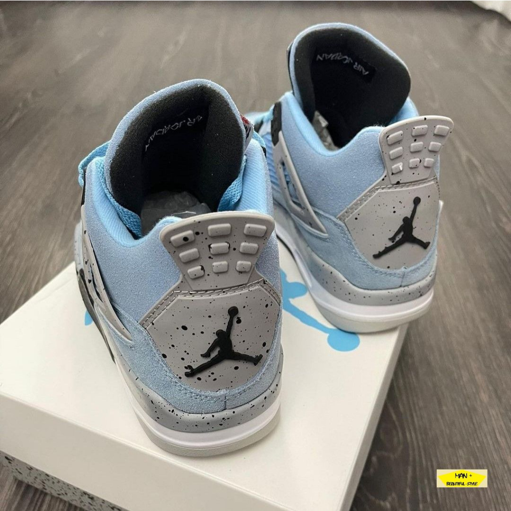 Giày Jordan 4 xanh dương, Air Jordan 4 University Blue dành cho nam nữ, full box, free ship - Tặng hộp bảo vệ