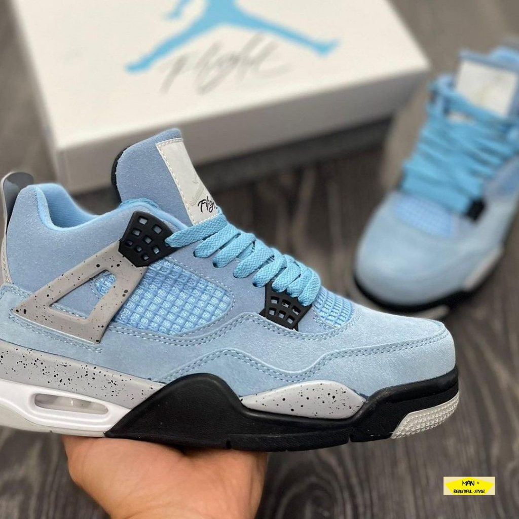 Giày Jordan 4 xanh dương, Air Jordan 4 University Blue dành cho nam nữ, full box, free ship - Tặng hộp bảo vệ