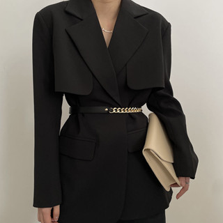  Thắt lưng đai áo váy da chun phối xích cá tính 