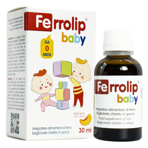 Sắt Ferrolip Baby dạng siro vị đào thơm ngon lọ 30 mL