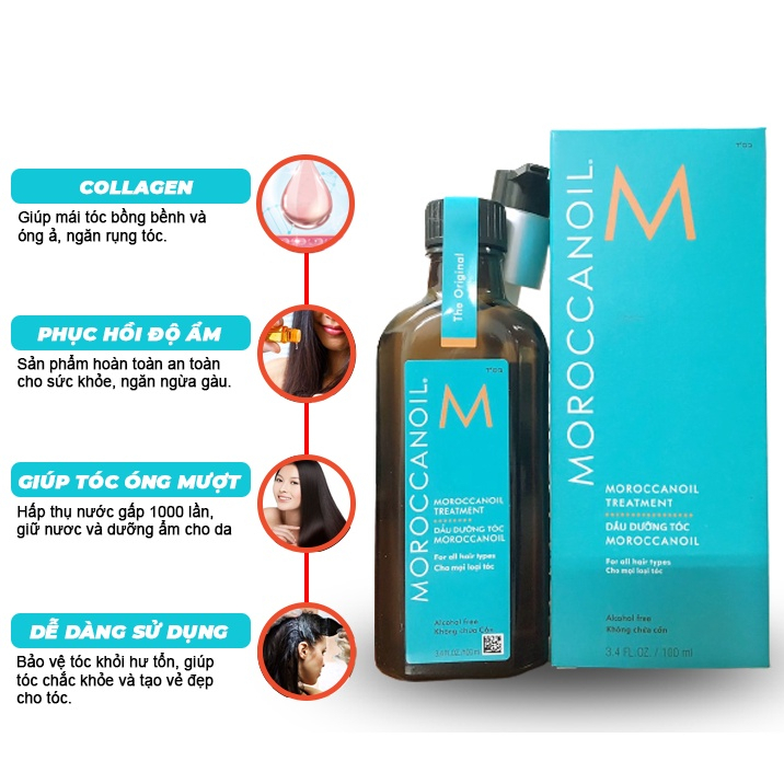 Tinh dầu dưỡng tóc Moroccanoil 100ml hàng loại 1