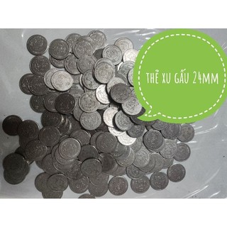 xu thẻ game 24mm (combo 500 thẻ xu gấu) cũ đã sử dụng