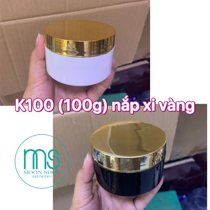 Hủ nhựa K100 nắp xi đựng 100g kem