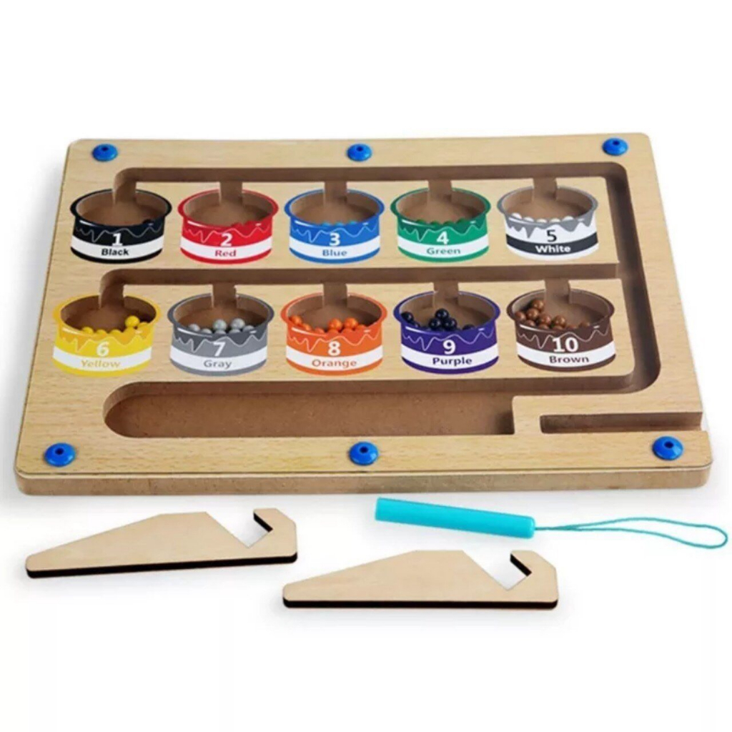 BẢNG GỖ MONTESSORI PHÂN BIỆT MÀU SẮC VÀ SỐ ĐẾM CHO BÉ