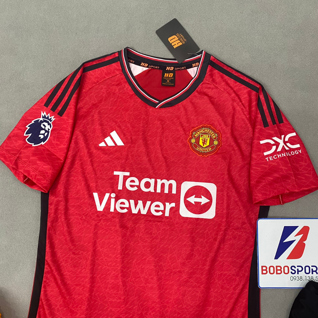 Bộ quần áo bóng đá MU đỏ sân nhà thun mè HD 2024-FLG