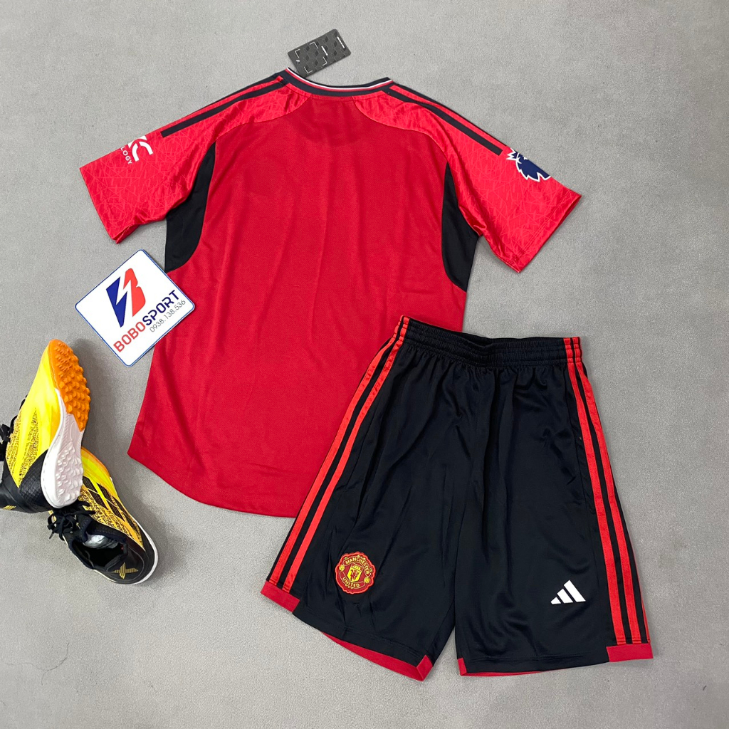 Bộ quần áo bóng đá MU đỏ sân nhà thun mè HD 2024-FLG