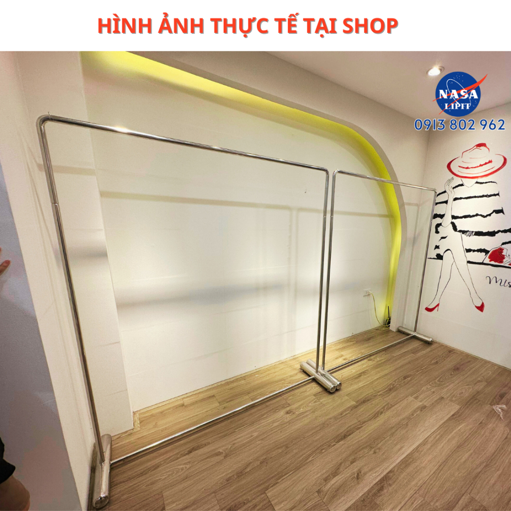Sào, kệ treo đồ quần áo livestream inox, giá treo quần áo chụp ảnh inox siêu bền bỉ, dây phơi quần áo inox