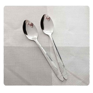 Thìa inox cán dài in hoa văn