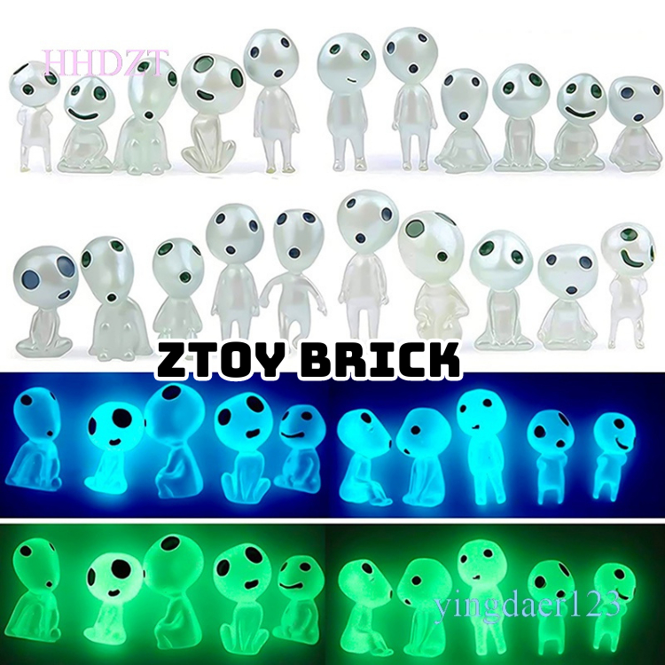 COMBO 10 thần cây Mononoke dạ quang phát sáng trang trí bể terrarium, sen đá, tiểu cảnh ,decor trưng bày phát quang