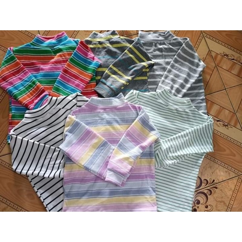 Sét 5 Áo Cotton Cao Cổ Cho Bé Trai Bé Gái 8-18kg