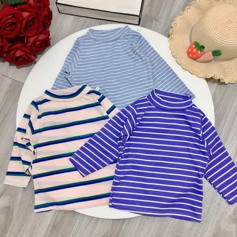 Sét 5 Áo Cotton Cao Cổ Cho Bé Trai Bé Gái 8-18kg