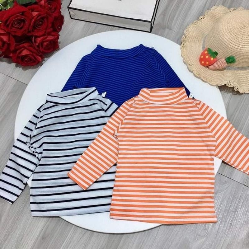 Sét 5 Áo Cotton Cao Cổ Cho Bé Trai Bé Gái 8-18kg