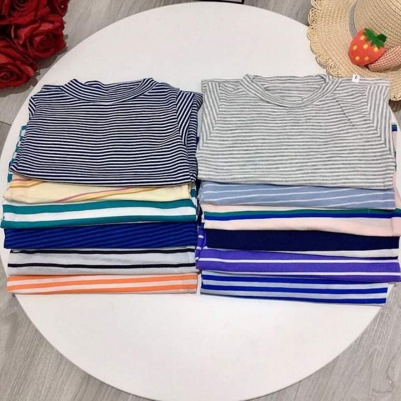 Sét 5 Áo Cotton Cao Cổ Cho Bé Trai Bé Gái 8-18kg