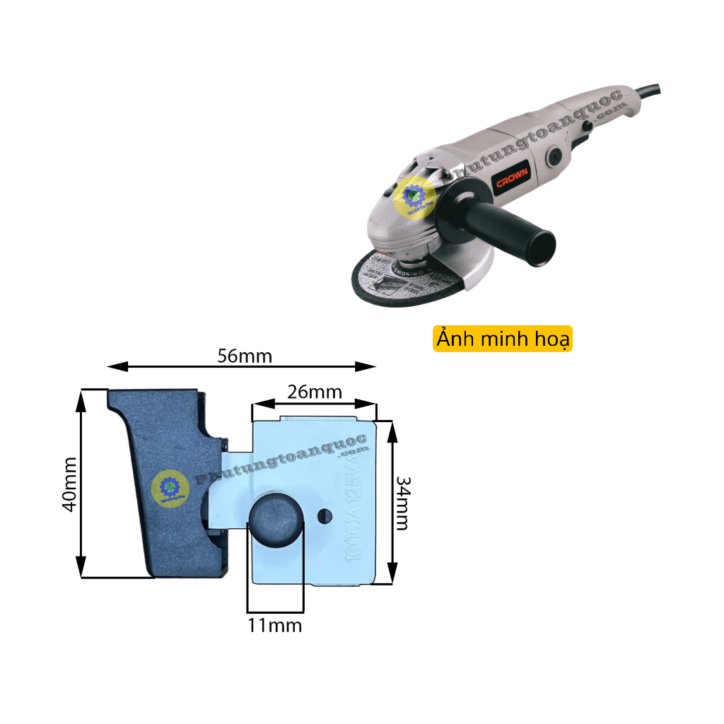 Công Tắc Máy Mài Crown CT13288 CT3002 CT3055 Hoặc Các Dòng Máy TQ Cùng Thông Số Crown 3002