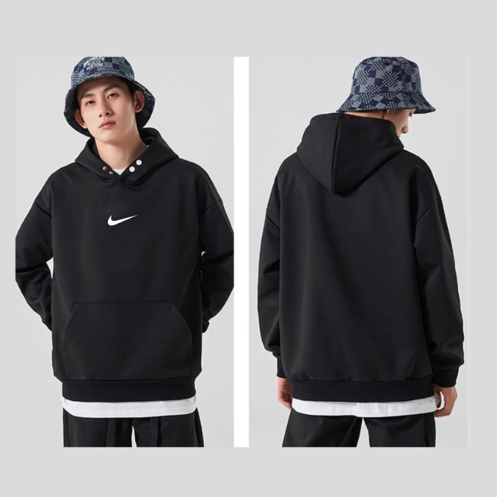 Áo hoodie nike thêu dày dặn nam nữ, hoodie nike bấm cúc chính hãng ,chất nỉ bông xịn xò, form chuẩn hàng cao cấp