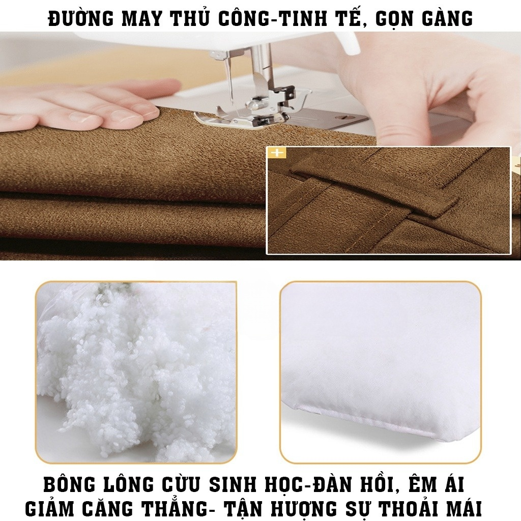 Gối Tựa Đầu, Tựa Lưng Ô Tô -  Chất Liệu Da Lộn Maybach Cao Cấp, Thoáng Khí, Chống Đau Lưng, Mỏi Cổ (Mẫu Mã Sang Trọng) | BigBuy360 - bigbuy360.vn