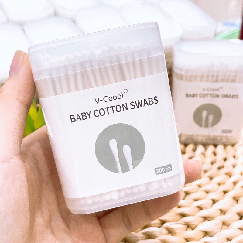 Tăm bông cho bé sơ sinh bông tự nhiên đầu siêu nhỏ