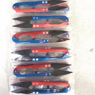 Vỉ 12 kéo bấm chỉ loại 2 màu xanh đỏ, tím xanh