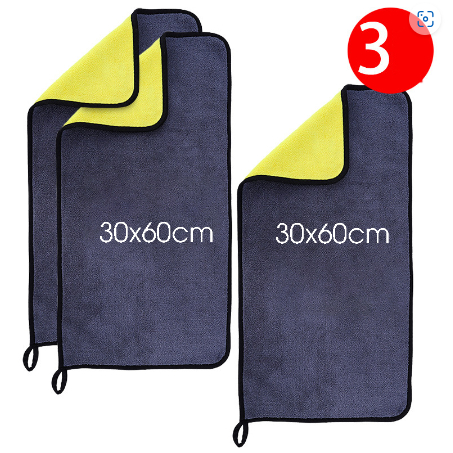 Khăn Lau Rửa Xe Ô Tô Microfiber Siêu Thấm Hút, Lau Bếp, Lau Kính Chuyên Hụng 2 Mặt Cao Cấp