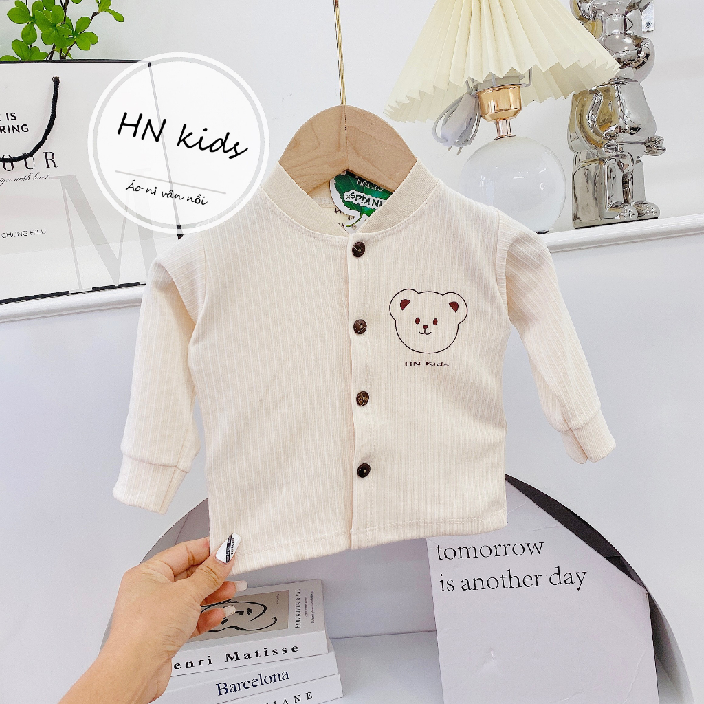 Áo sơ sinh nỉ vân nổi Hnkids