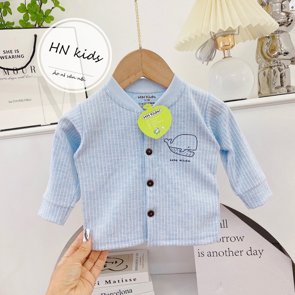 Áo sơ sinh nỉ vân nổi Hnkids