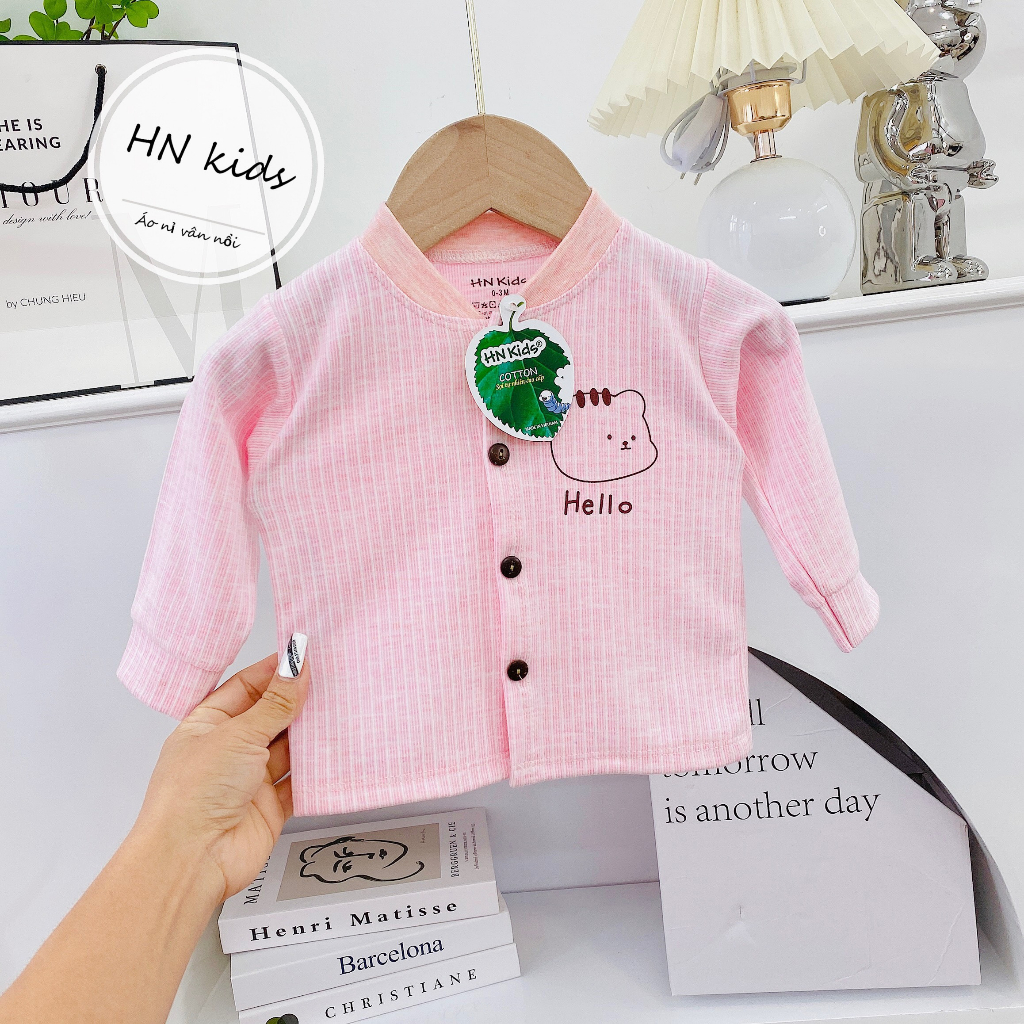 Áo sơ sinh nỉ vân nổi Hnkids