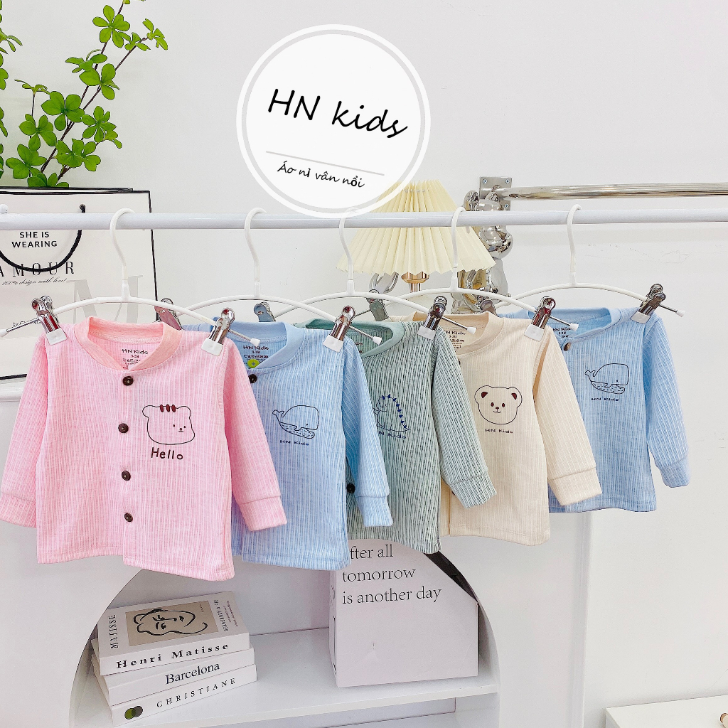 Áo sơ sinh nỉ vân nổi Hnkids