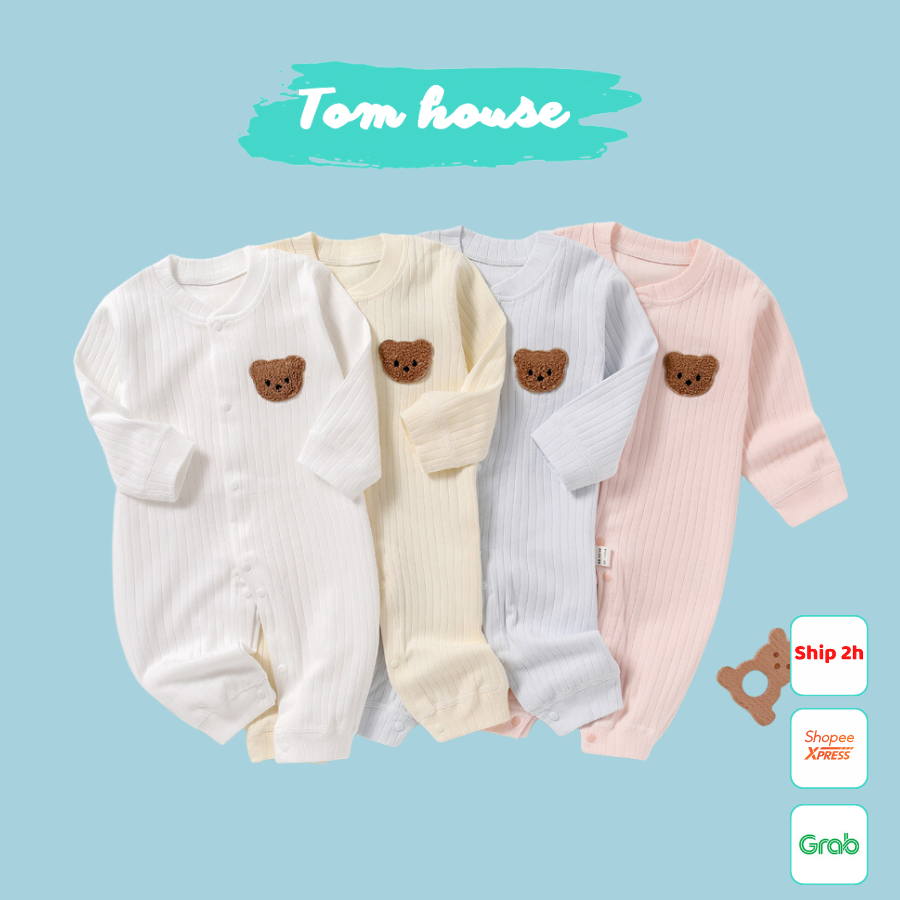 Body Dài Tay Thu Đông Cúc Giữa Cho Bé Trai Bé Gái Bé Sơ Sinh 𝟎𝟐𝐁𝐃𝐃