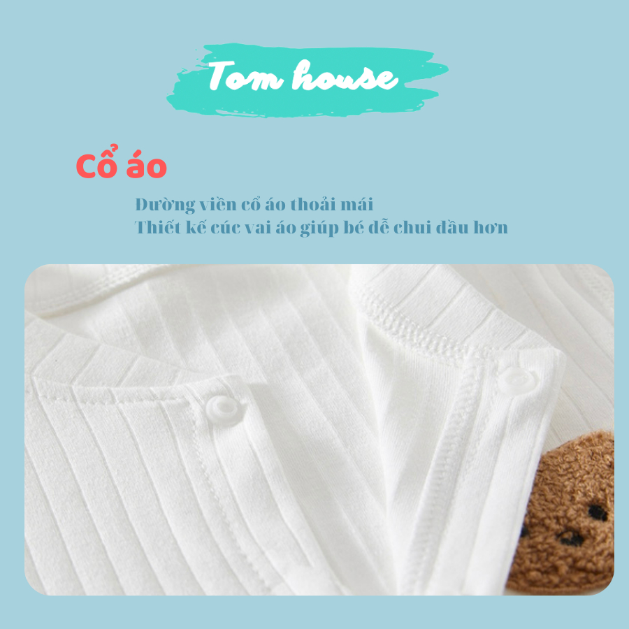 Body Dài Tay Thu Đông Cúc Giữa Cho Bé Trai Bé Gái Bé Sơ Sinh 𝟎𝟐𝐁𝐃𝐃