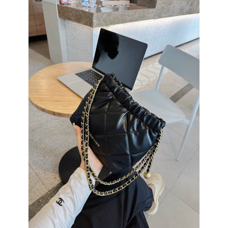 Túi xách thời trang nữ dây rút CNK da mềm