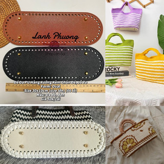 Đế da pu oval 30x10cm 66 lỗ size lớn