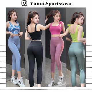 Quần 9 tấc thể thao tập gym yoga nữ - quần lửng 9 tấc thể thao phối lưới dáng ôm body, chất thun polly, co dãn