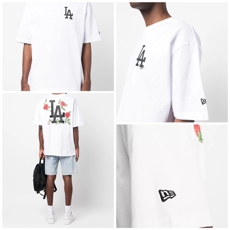 Tee Newera hoa Hồng chữ LA