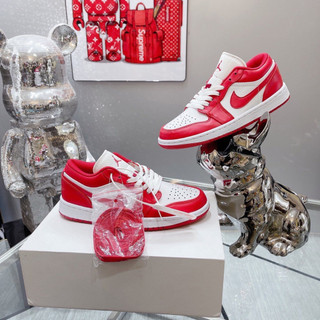 Giày 𝐉𝐨𝐫𝐝𝐚𝐧 đỏ trắng cổ thấp nam nữ, giày sneaker jd1 đỏ trắng cổ thấp thời trang cao cấp hottrend
