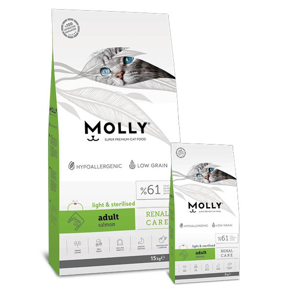 Hạt Tiết Liệu Cho Mèo Molly Renol Gói 2kg, 15kg, Thổ Nhĩ Kỳ