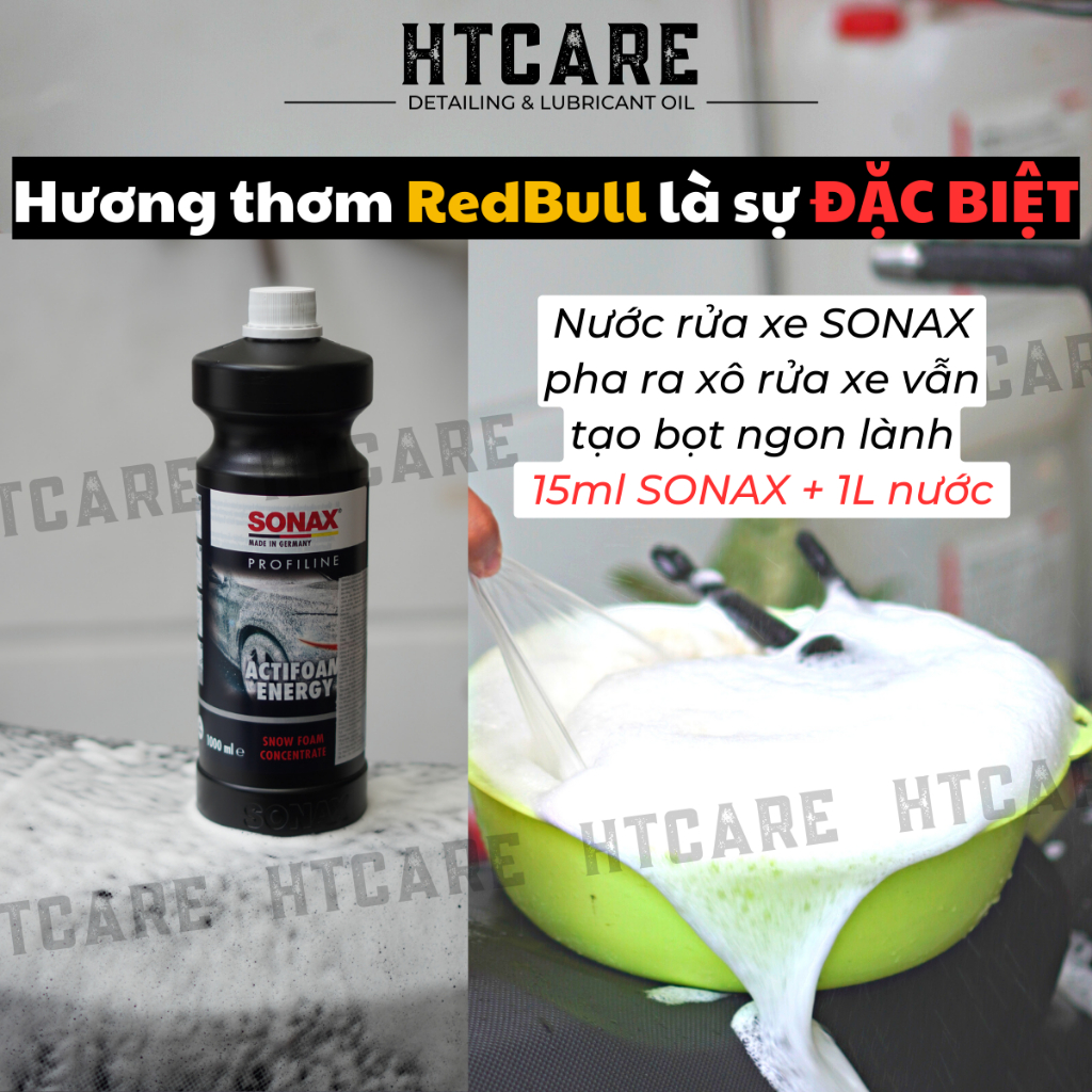 Nước rửa xe tạo bọt SONAX Actifoam Energy đậm đặc siêu bọt, siêu thơm dung tích 1L HTCARE