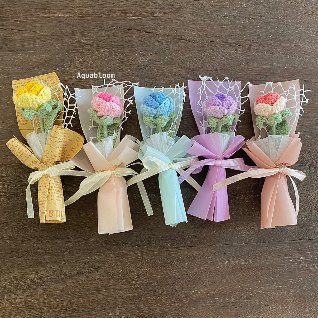 CÓ SẴN - Bó hoa hồng len mini handmade