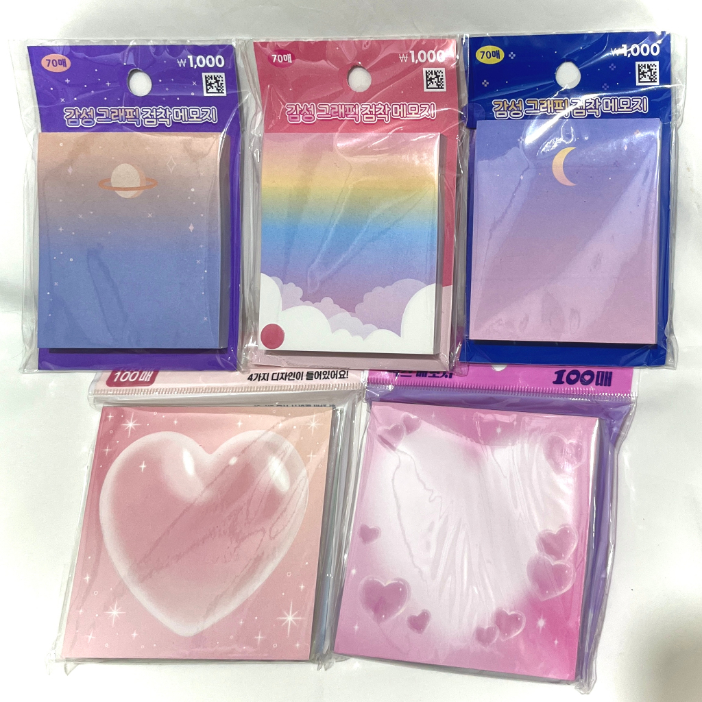 Giấy note dán giấy ghi chú memo note sticker Daiso Hàn