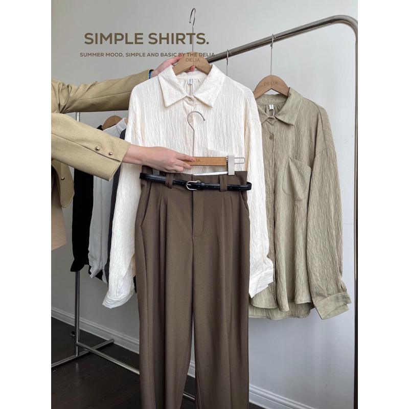 6107 ÁO SƠ MI DÀI TAY CỔ ĐỨC DẬP VÂN