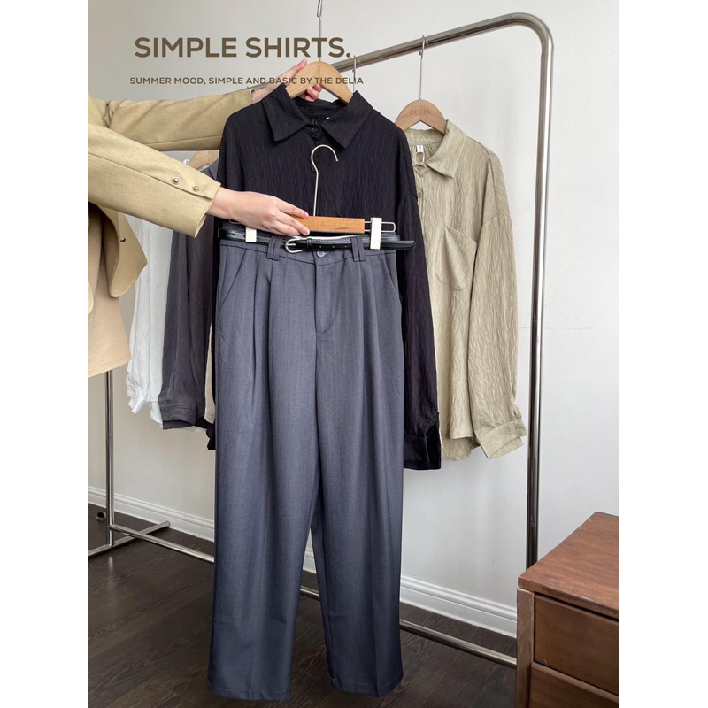 6107 ÁO SƠ MI DÀI TAY CỔ ĐỨC DẬP VÂN