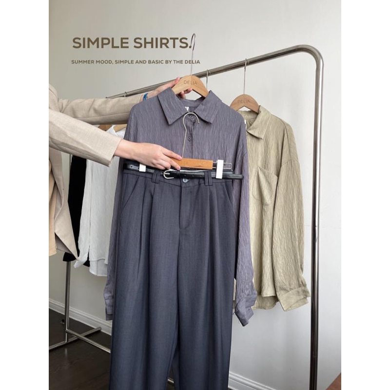 6107 ÁO SƠ MI DÀI TAY CỔ ĐỨC DẬP VÂN