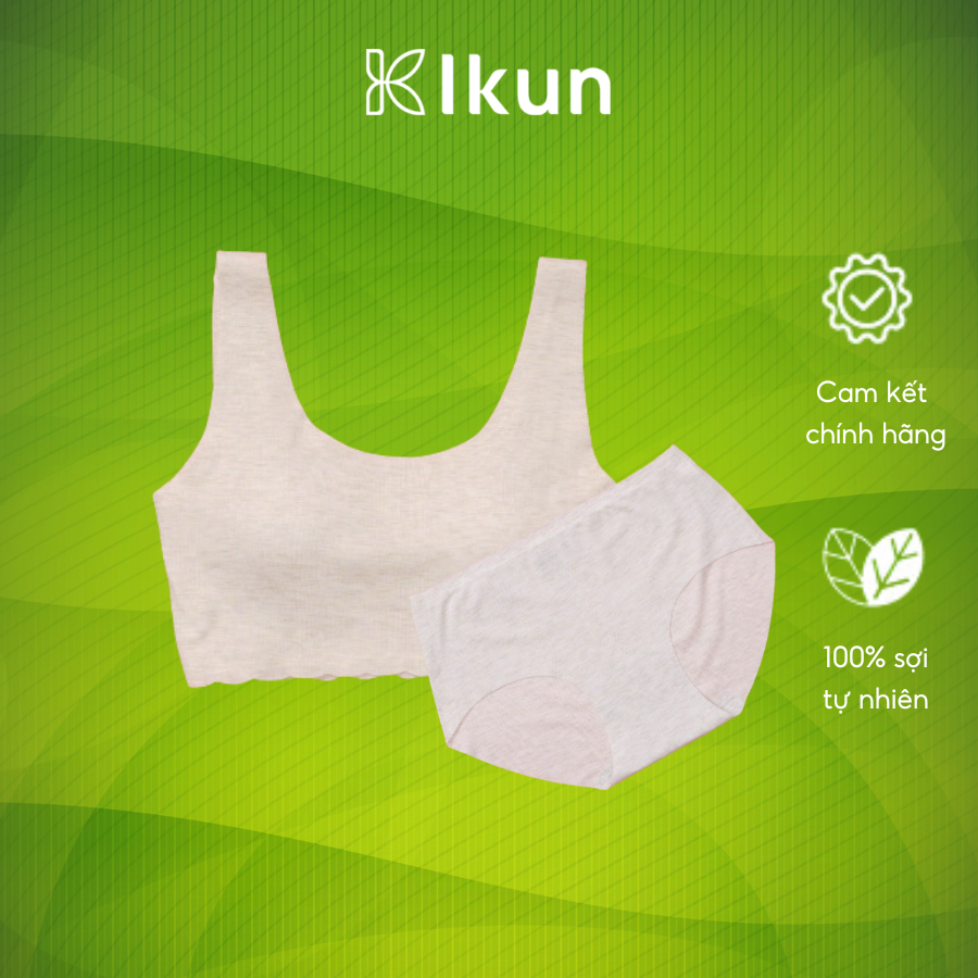 Bộ đồ lót bé gái Ikun Dễ Thở màu kem da chất liệu cao cấp AQDT03