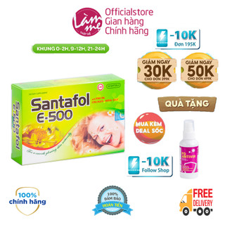Viên uống collagen Vitamin E Santafol E-500, viên uống bổ sung Vitamin E cải thiên tình trạng da nám hộp 30 viên