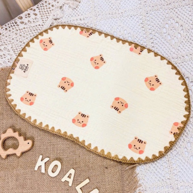 vải xô muslin 2 lớp con sóc nâu má hồng siêu yêu mềm mại may khăn tắm và chăn,gối cho bé