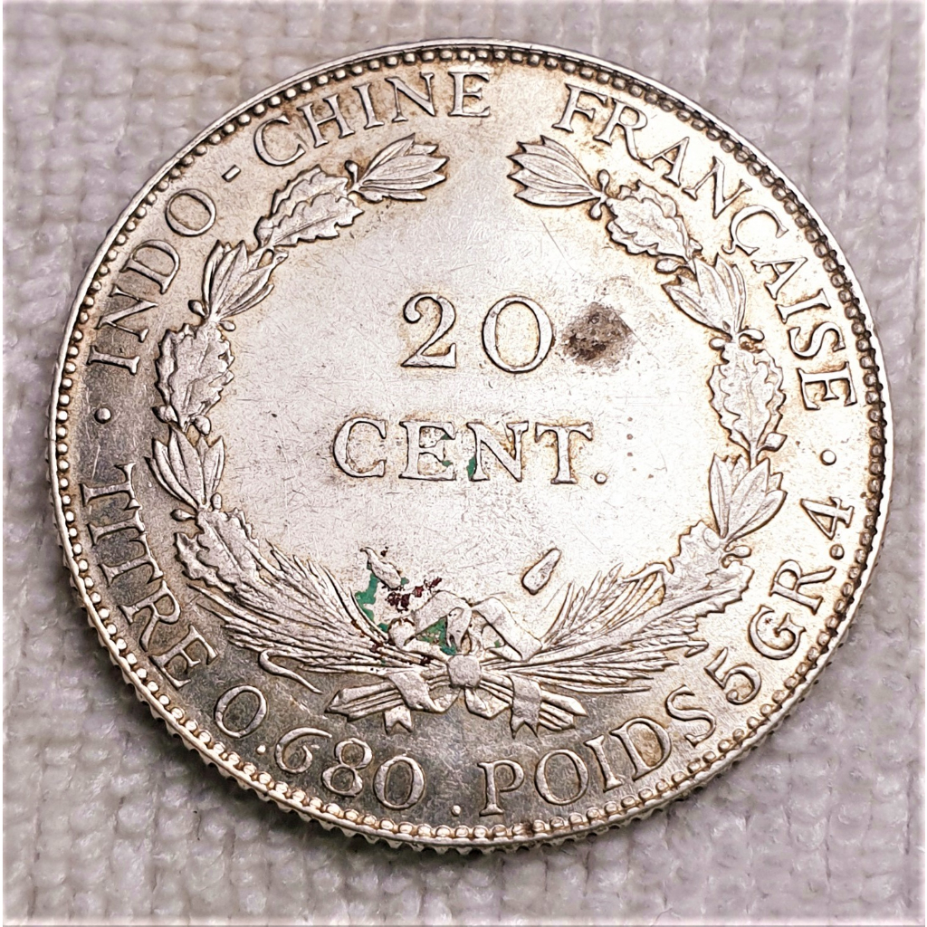 Đồng xu 20 Cent Hoa Xoè  thời kỳ Đông Dương 1937