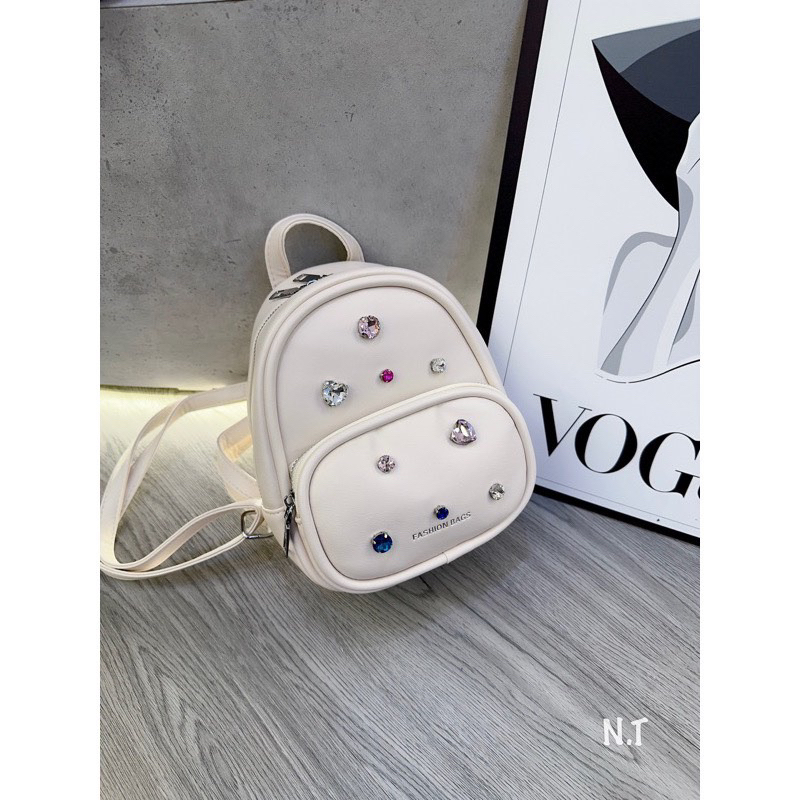 Balo mini đính ngọc màu sắc thời trang xinh xắn